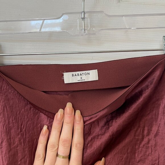 Aritzia Babaton Midi Slip Skirt in Rust / Caramel | Size XS US 2 - Picture 4 of 9